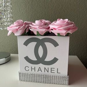 Faux CC White Box with Pink Roses